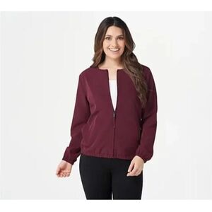 NWT StyleList by Micaela Soft Zip Jacket Mulberry Maroon | Size S